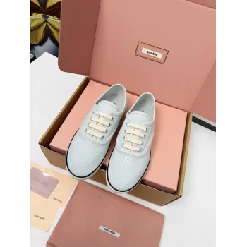 Miu Miu Womens Retro Calfskin Leather Ballet Flats #A66076