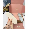 Miu Miu Womens Retro Calfskin Leather Ballet Flats #A66072