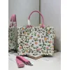Dior Toile de Jouy Garden Embroidery Canvas Book Tote Bag #A65912