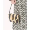 valentino 22116 Garavani Devain Black Beige Striped Raffia Shoulder Crossbody Handbag #A65998 valentino 22116 Garavani Devain Black Beige Striped Raffia Shoulder Crossbody Handbag #A65998