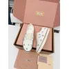 Miu Miu Womens Retro Calfskin Leather Ballet Flats #A66080