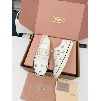 Miu Miu Womens Retro Calfskin Leather Ballet Flats #A66080