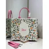 Dior Toile de Jouy Garden Embroidery Canvas Book Tote Bag #A65912