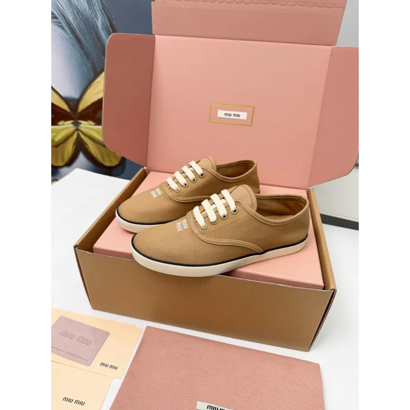 Miu Miu Womens Retro Calfskin Leather Ballet Flats #A66077