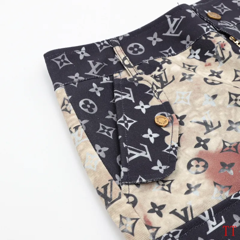 Louis Vuitton Bleach Effect Monogram Denim Pants #A52980