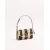 valentino 22116 Garavani Devain Black Beige Striped Raffia Shoulder Crossbody Handbag #A65998