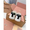 Miu Miu Womens Soft Leather Mary Jane Sneakers #A66068 Miu Miu Womens Soft Leather Mary Jane Sneakers #A66068