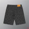 Louis Vuitton Black Denim Print Shorts #A52983 Louis Vuitton Black Denim Print Shorts #A52983
