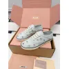 Miu Miu Womens Rhinestone Embroidered Canvas Sneakers #A66083 Miu Miu Womens Rhinestone Embroidered Canvas Sneakers #A66083