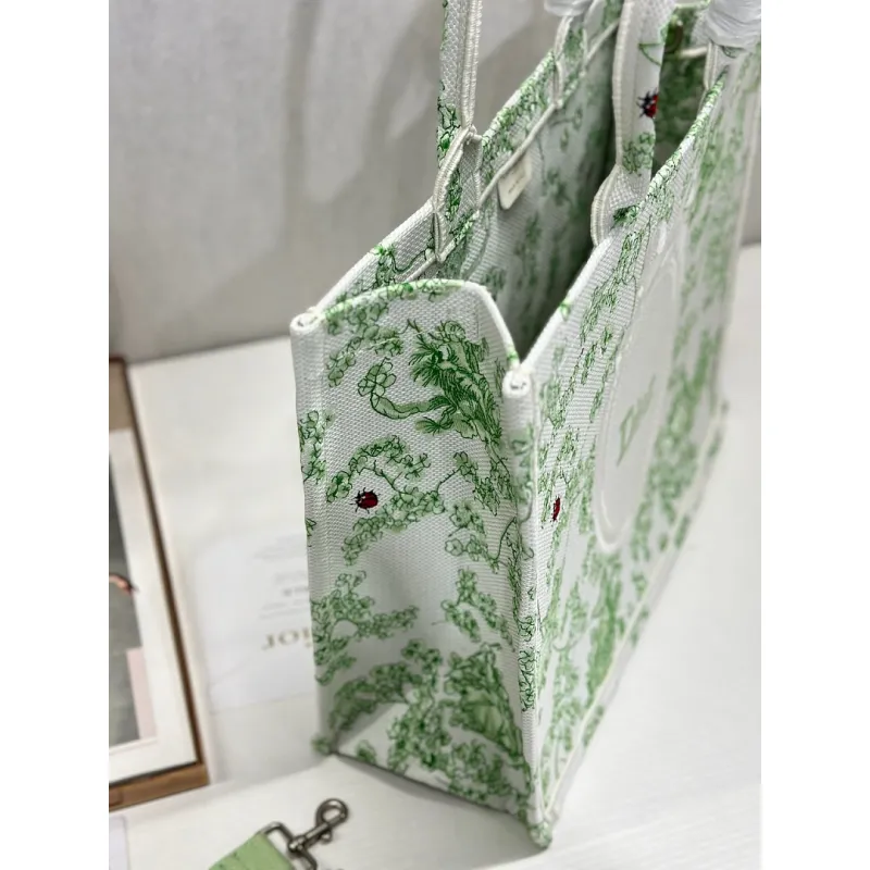 Dior Toile de Jouy Garden Embroidery Canvas Book Tote Bag #A65913