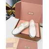 Miu Miu Womens Retro Calfskin Leather Ballet Flats #A66075