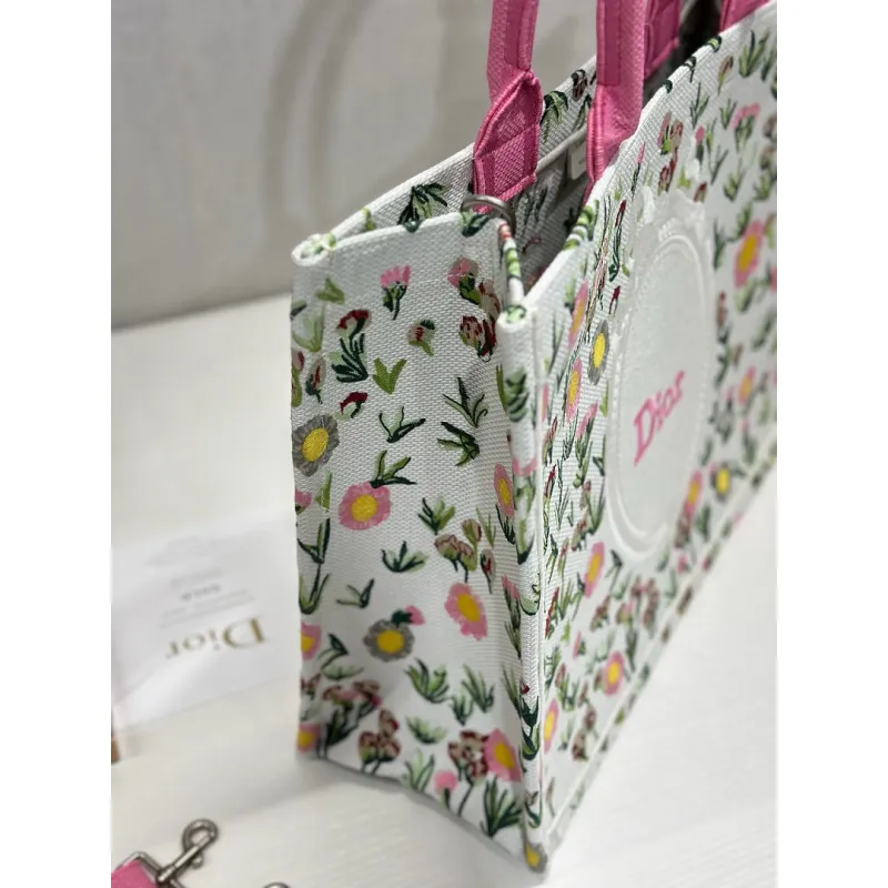 Dior Toile de Jouy Garden Embroidery Canvas Book Tote Bag #A65912