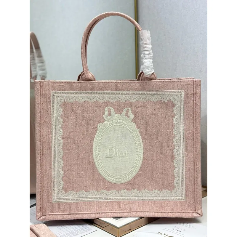 Dior Toile de Jouy Garden Embroidery Canvas Book Tote Bag #A65911 Dior Toile de Jouy Garden Embroidery Canvas Book Tote Bag #A65911