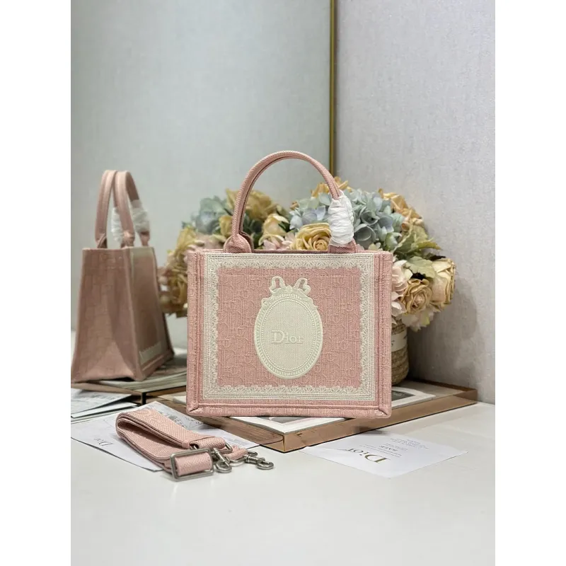 Dior Toile de Jouy Garden Embroidery Canvas Book Tote Bag #A65911 Dior Toile de Jouy Garden Embroidery Canvas Book Tote Bag #A65911
