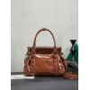 Miu Miu 5BA327 Glazed Leather Vintage Satchel Bag Removable Strap Top Handle Handbag #A65966 Miu Miu 5BA327 Glazed Leather Vintage Satchel Bag Removable Strap Top Handle Handbag #A65966