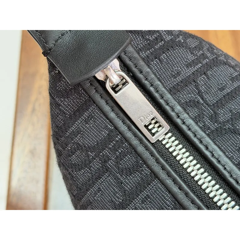 Dior Jett Oblique Jacquard Shoulder Bag CD Logo Adjustable Strap Mini Handbag #A65967 Dior Jett Oblique Jacquard Shoulder Bag CD Logo Adjustable Strap Mini Handbag #A65967