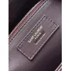 YSL Cléo 5 à 7 Glossy Croc Embossed Leather Underarm Bag Gold Logo Handbag #A65969