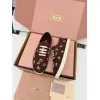 Miu Miu Womens Rhinestone Embroidered Canvas Sneakers #A66081