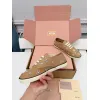 Miu Miu Womens Rhinestone Embroidered Canvas Sneakers #A66082
