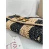 valentino 22116 Garavani Devain Black Beige Striped Raffia Shoulder Crossbody Handbag #A65998 valentino 22116 Garavani Devain Black Beige Striped Raffia Shoulder Crossbody Handbag #A65998