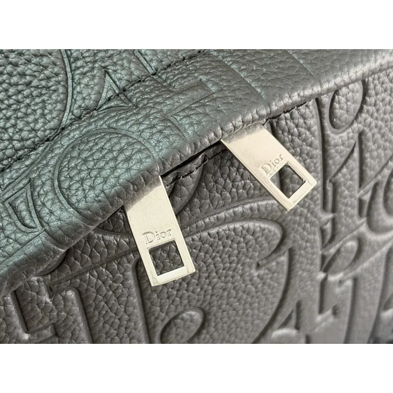 Dior 93968 Rider Oblique Embossed Leather Backpack CD Buckle Adjustable Strap Laptop Daypack #A65990 Dior 93968 Rider Oblique Embossed Leather Backpack CD Buckle Adjustable Strap Laptop Daypack #A65990