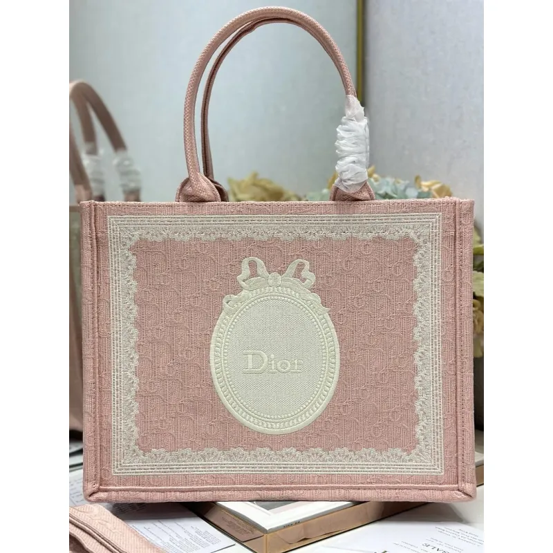 Dior Toile de Jouy Garden Embroidery Canvas Book Tote Bag #A65911 Dior Toile de Jouy Garden Embroidery Canvas Book Tote Bag #A65911