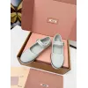 Miu Miu Womens Retro Calfskin Leather Ballet Flats #A66072