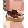 Miu Miu Womens Retro Calfskin Leather Ballet Flats #A66074