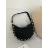 valentino Rockstud Grainy Leather Mini Hobo Shoulder Bag 20×12×4cm #A65018