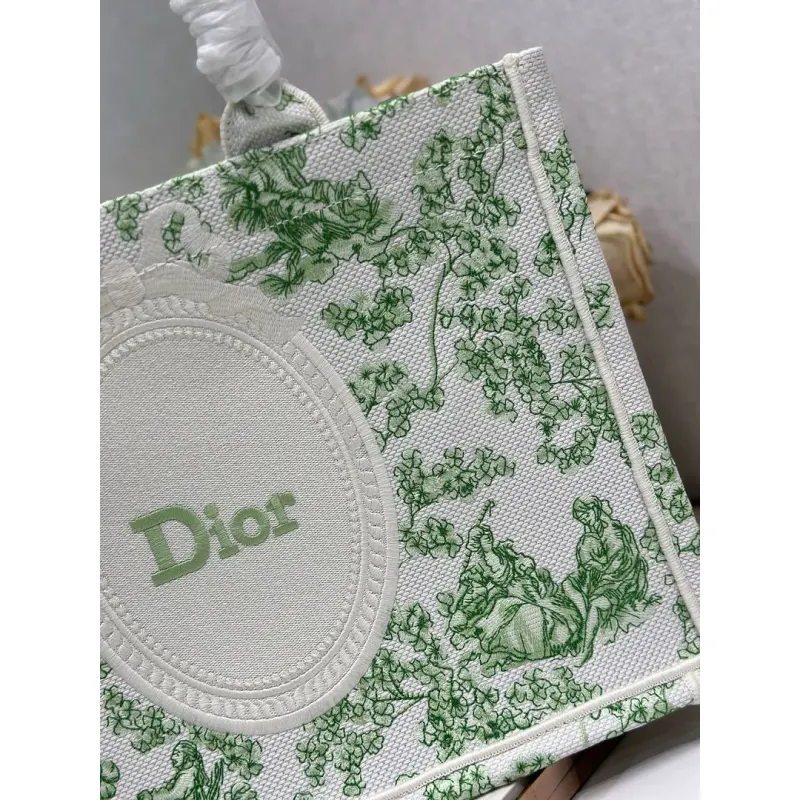 Dior Toile de Jouy Garden Embroidery Canvas Book Tote Bag #A65913