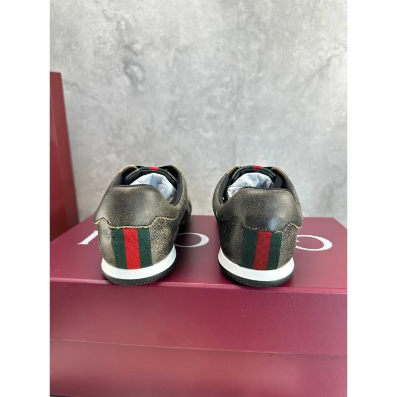 Gucci Mens Shift Series Retro Suede and Tech Fabric Sneakers #A66059