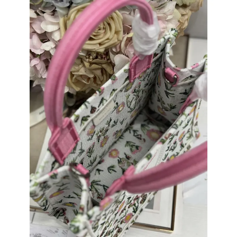 Dior Toile de Jouy Garden Embroidery Canvas Book Tote Bag #A65912