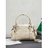 Miu Miu 5BA327 Glazed Leather Vintage Satchel Bag Removable Strap Top Handle Handbag #A65966 Miu Miu 5BA327 Glazed Leather Vintage Satchel Bag Removable Strap Top Handle Handbag #A65966