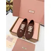 Miu Miu Womens Retro Calfskin Leather Ballet Flats #A66078 Miu Miu Womens Retro Calfskin Leather Ballet Flats #A66078