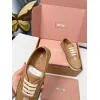 Miu Miu Womens Retro Calfskin Leather Ballet Flats #A66077