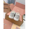 Miu Miu Womens Soft Leather Mary Jane Sneakers #A66070