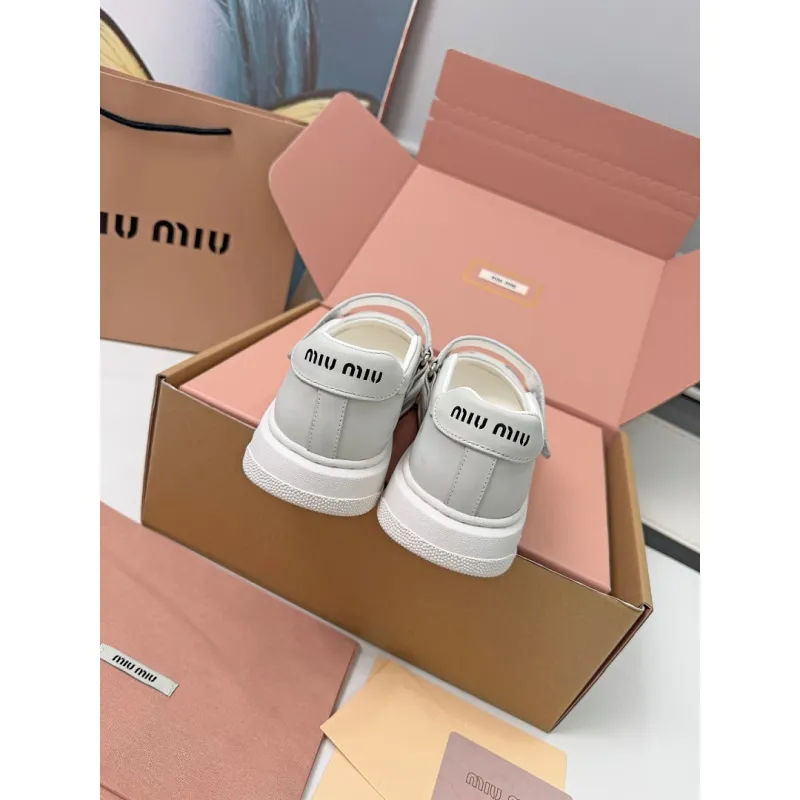 Miu Miu Womens Soft Leather Mary Jane Sneakers #A66070