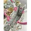 Dior Toile de Jouy Garden Embroidery Canvas Book Tote Bag #A65912