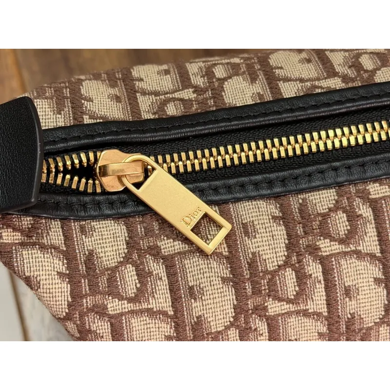 Dior Jett Vintage Oblique Jacquard Shoulder Bag Gold CD Buckle Mini Underarm Handbag #A65968