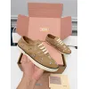 Miu Miu Womens Rhinestone Embroidered Canvas Sneakers #A66082