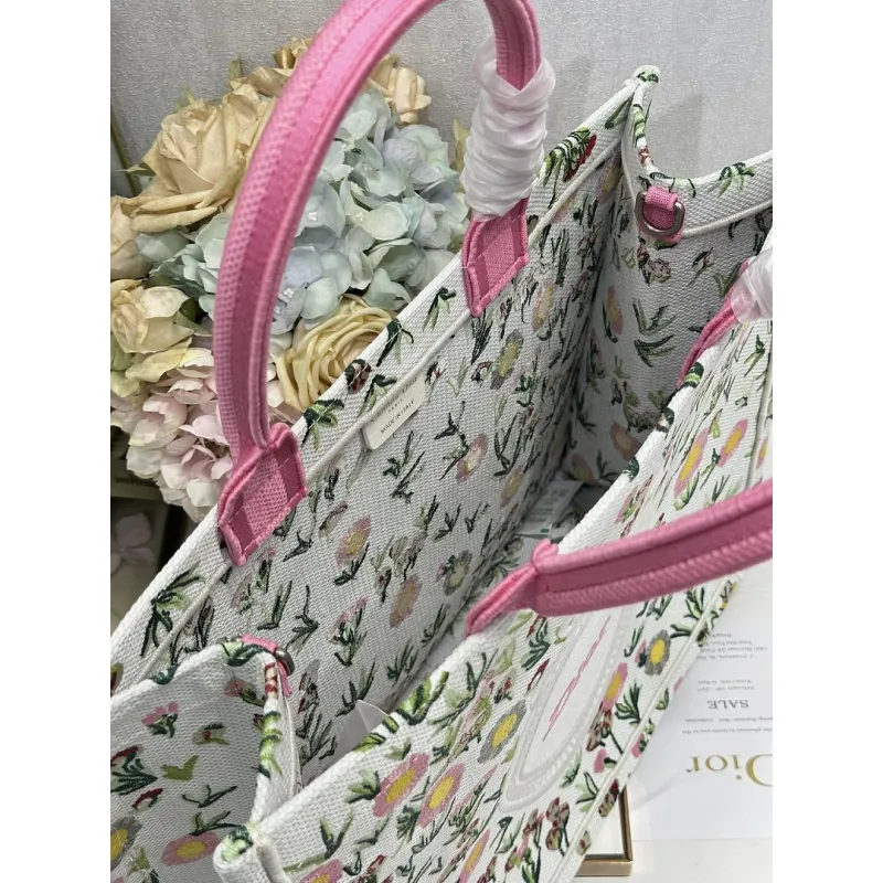 Dior Toile de Jouy Garden Embroidery Canvas Book Tote Bag #A65912