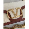valentino MINI LOC Shearling & Leather Crossbody Bag 20×11×5cm #A65017
