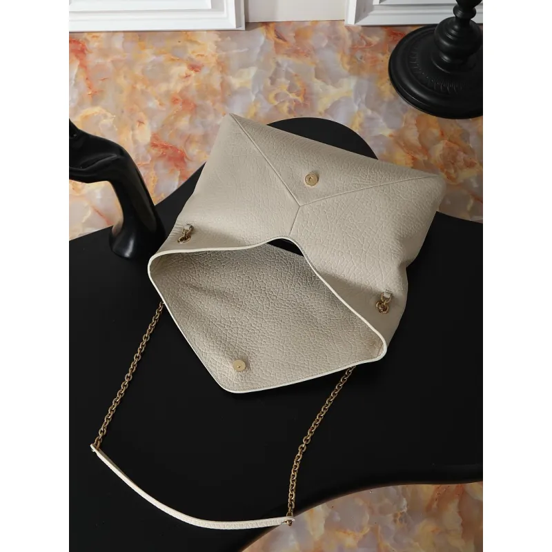 YSL 841702 LE Envelope Lambskin Chain Shoulder Crossbody Clutch Handbag #A65992