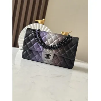 Chanel No.112 Iridescent Gradient Classic Flap Bag Gold CC Chain Quilted Leather Shoulder Bag #A65959
