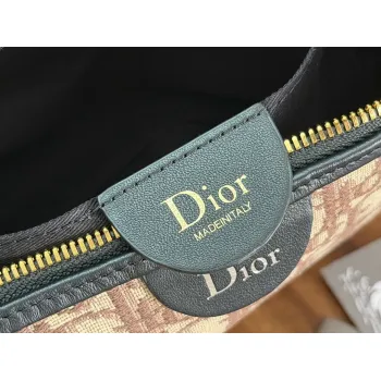 Dior Jett Vintage Oblique Jacquard Shoulder Bag Gold CD Buckle Mini Underarm Handbag #A65968