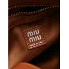 Miu Miu 5BA327 Glazed Leather Vintage Satchel Bag Removable Strap Top Handle Handbag #A65966 Miu Miu 5BA327 Glazed Leather Vintage Satchel Bag Removable Strap Top Handle Handbag #A65966