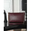 YSL 841702 LE Envelope Burgundy Lambskin Chain Shoulder Crossbody Evening Clutch Handbag #A65994