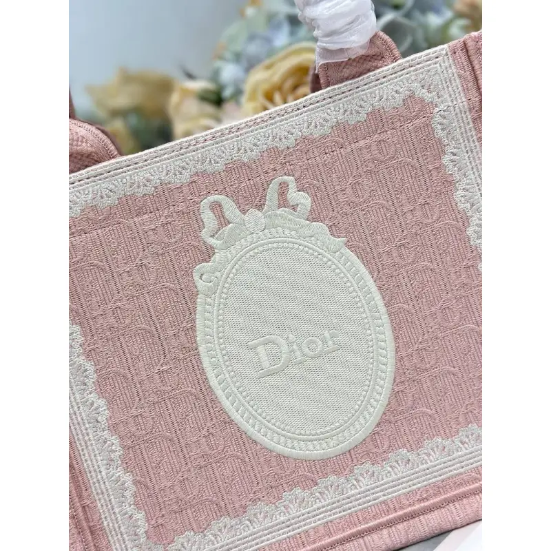Dior Toile de Jouy Garden Embroidery Canvas Book Tote Bag #A65911 Dior Toile de Jouy Garden Embroidery Canvas Book Tote Bag #A65911