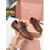 Miu Miu Womens Retro Calfskin Leather Ballet Flats #A66071 Miu Miu Womens Retro Calfskin Leather Ballet Flats #A66071