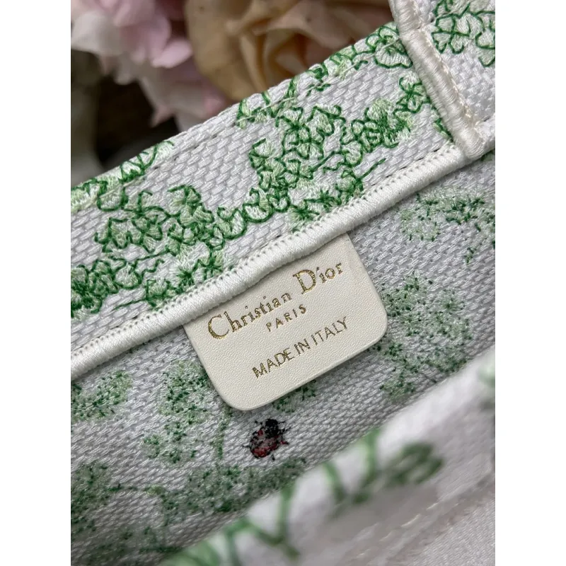 Dior Toile de Jouy Garden Embroidery Canvas Book Tote Bag #A65913